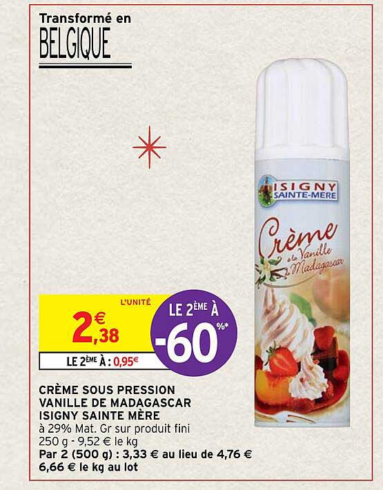 crème sous pression vanille de madagascar isigny sainte mère