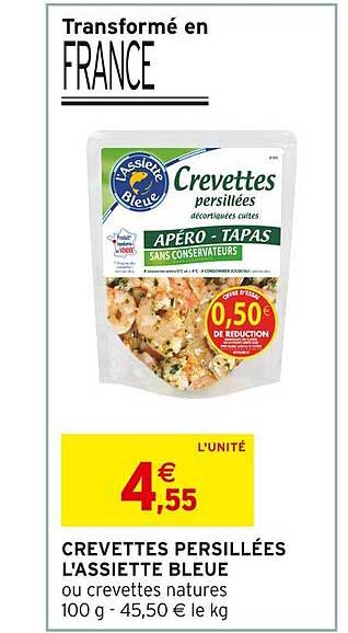 crevettes persillées l'assiette bleue