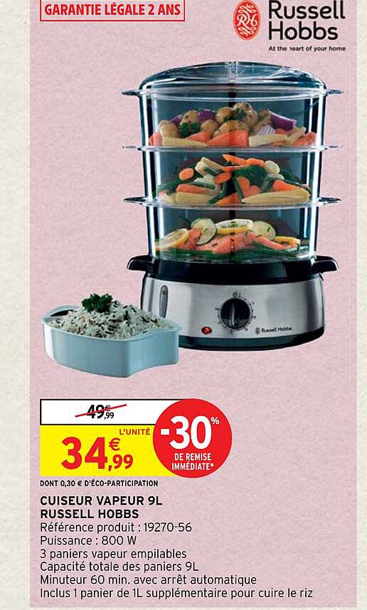 cuiseur vapeur 9l russell hobbs