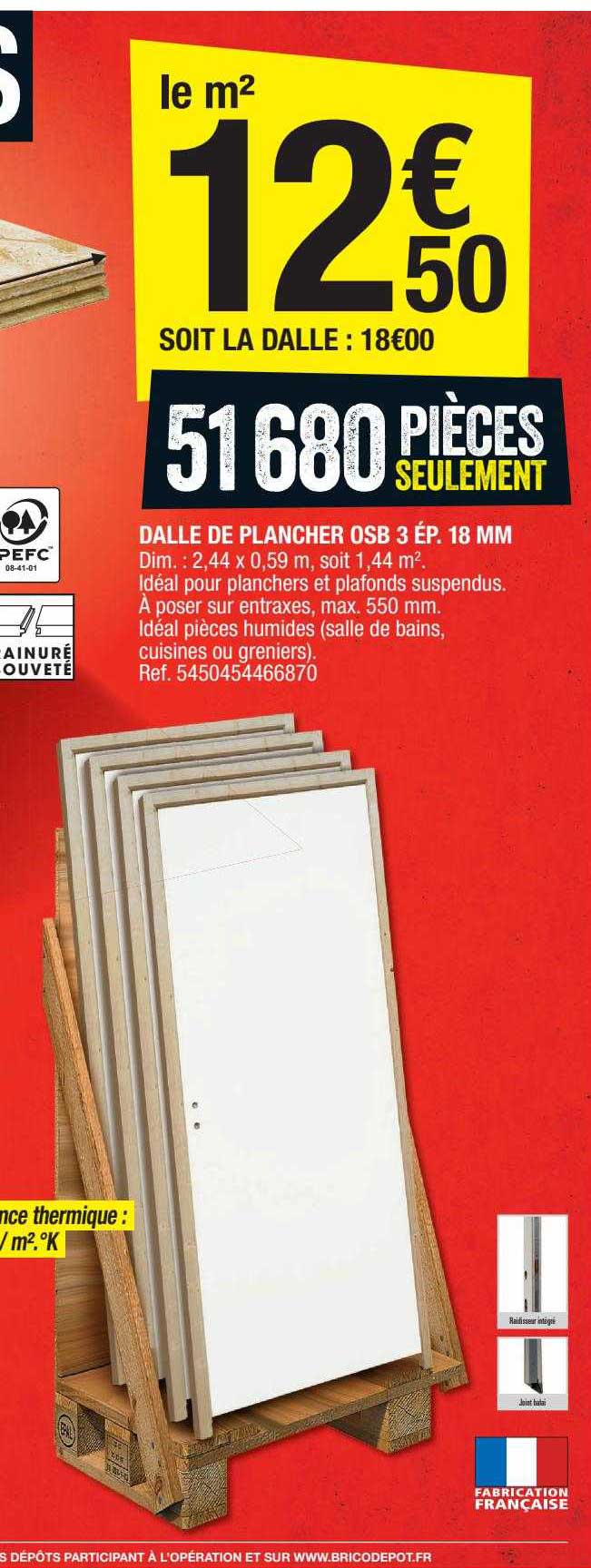 dalle de plancher osb 3 ép. 18 mm