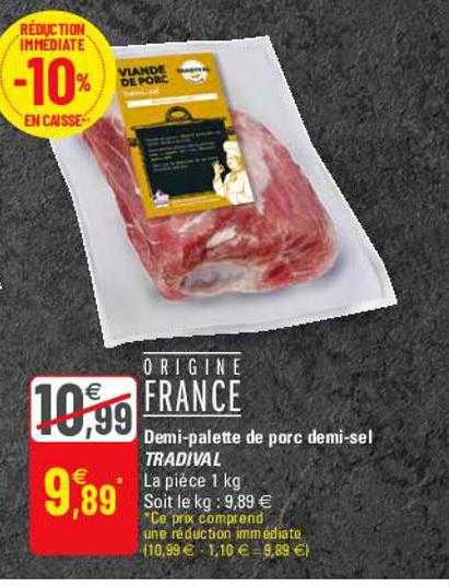 demi-palette de porc demi-sel tradival