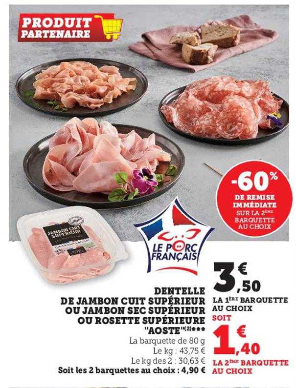 Dentelle De Jambon Cuit Supérieur Ou Jambon Sec Supérieure Ou Rosette Supérieure "aoste"