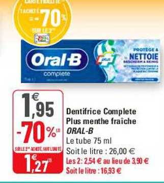 dentifrice complete plus menthe fraîche oral-b