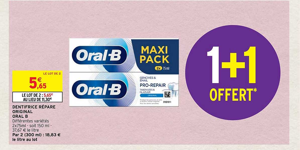 dentifrice répare original oral b