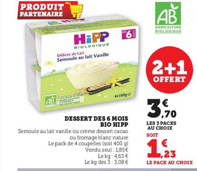 Dessert Dès 6 Mois Bio Hipp
