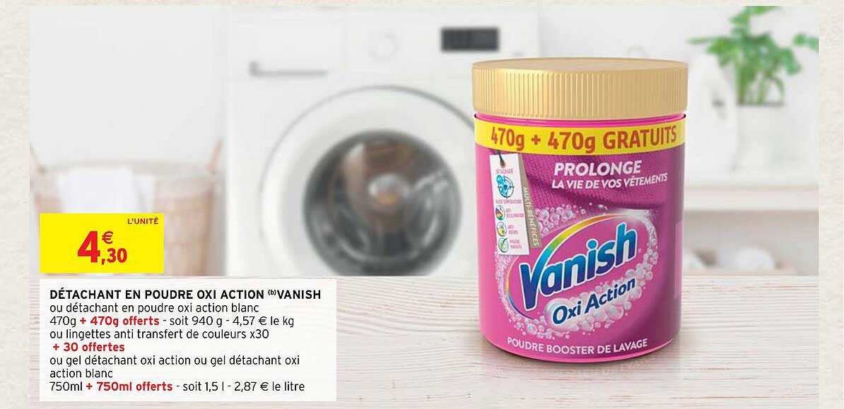 détachant en poudre oxi action vanish