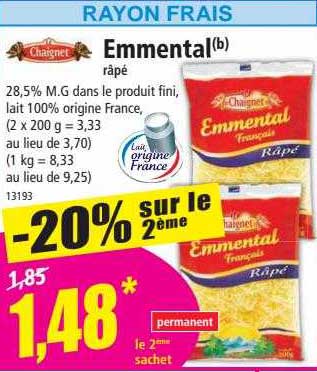 Emmental Râpé Chaignet