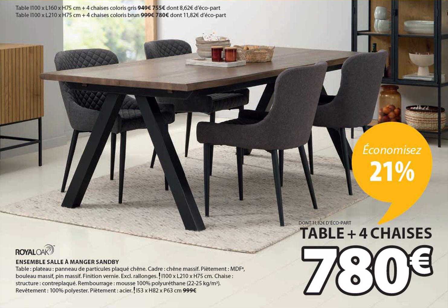 ensemble salle à manger sandby royal oak