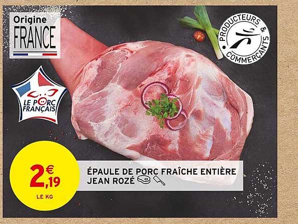 épaule de porc fraîche entière jean rozé