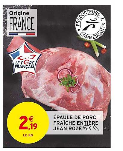 épaule de porc fraîche entière jean rozé