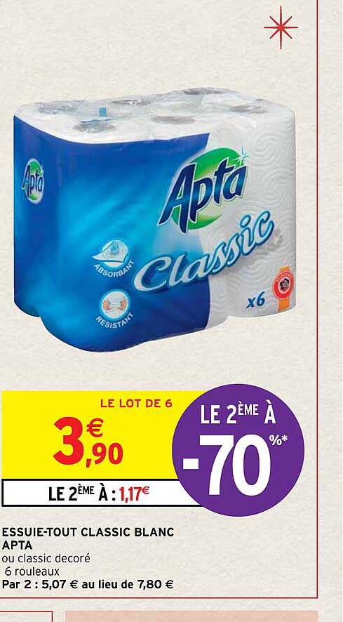 essuie-tout classic blanc apta