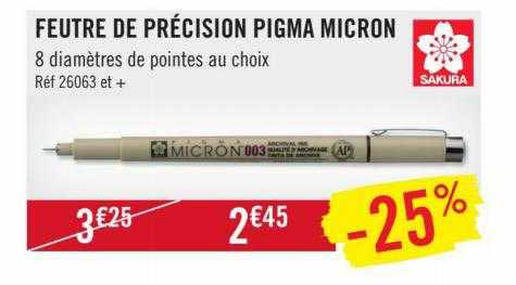 feutre de précision pigma micron sakura