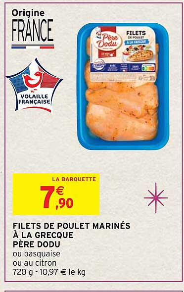 filet de poulet marinés à la grecque père dodu