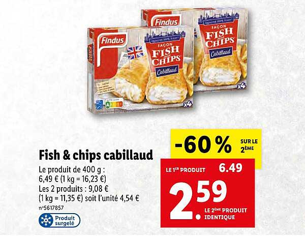 Fish & Chips Cabillaud Findus