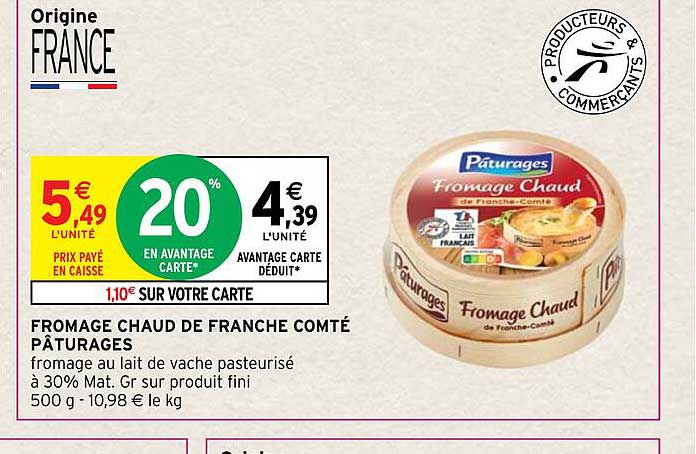 fromage chaud de franche compté pâturages