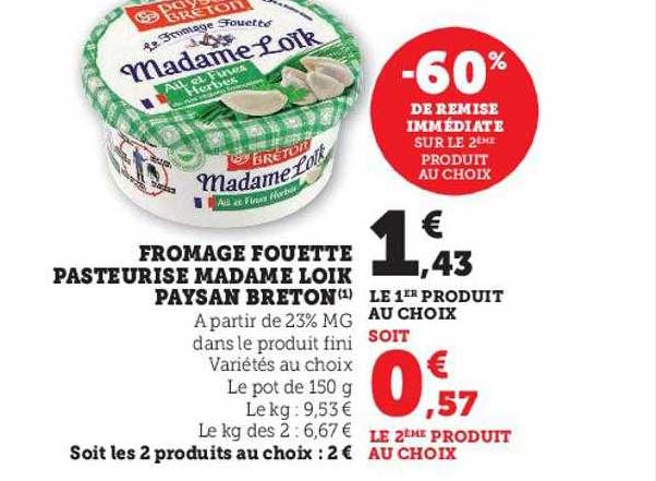 fromage fouetté pasteurisé madame loïk paysan breton