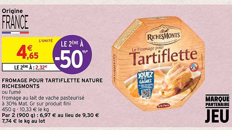 fromage pour tartiflette nature riches monts