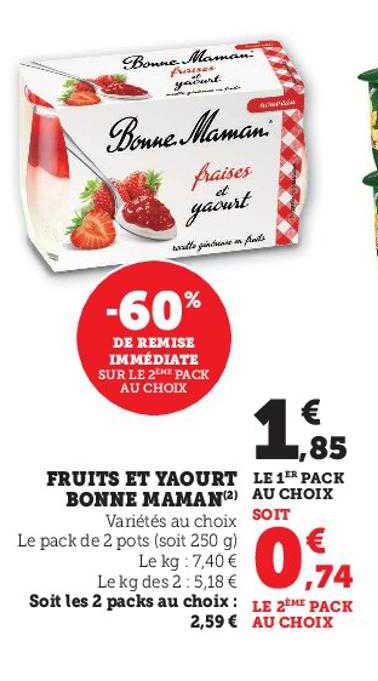 fruits et yaourt bonne maman