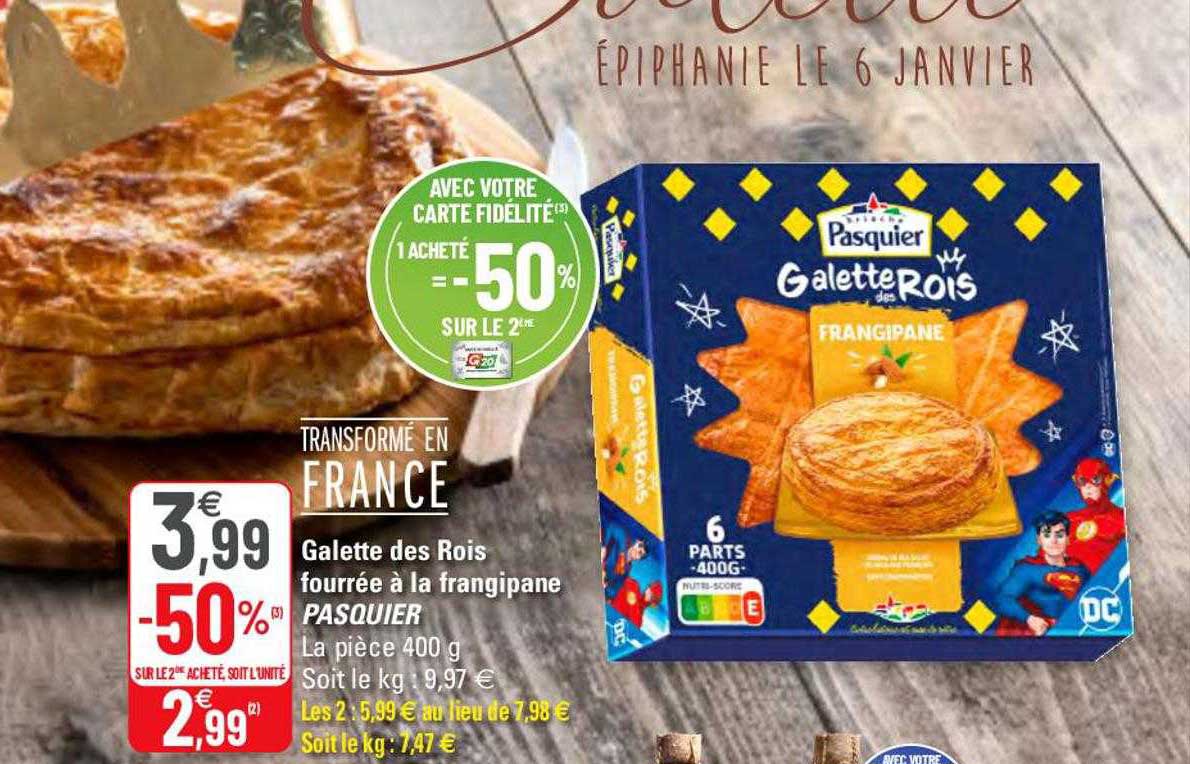 galette des rois fourrée à la frangipane pasquier