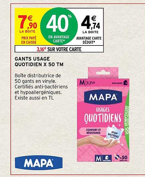 gants usage quotidien x 50 tm mapa
