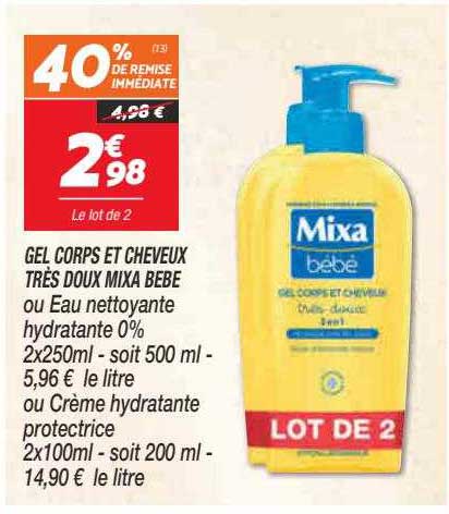 Gel Corps Et Cheveux Très Doux Mixa Bébé