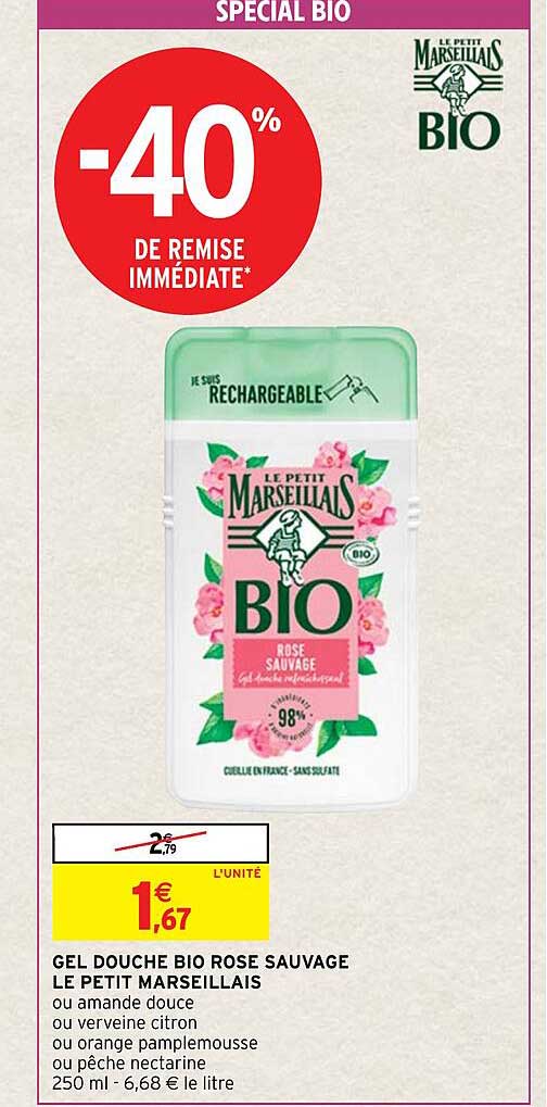 Gel Douche Bio Rose Sauvage Le Petit Marseillais
