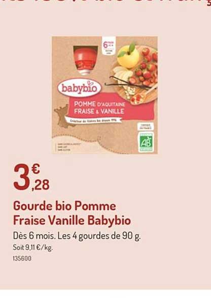 Gourde Bio Pomme Fraise Vanille Babybio