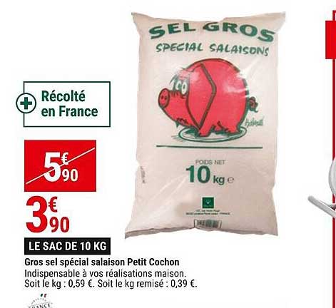 gros sel spécial salaison petit cochon