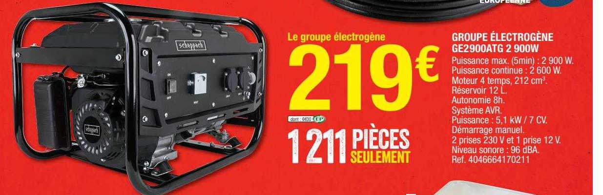 groupe électrogène ge2900atg 2 900w