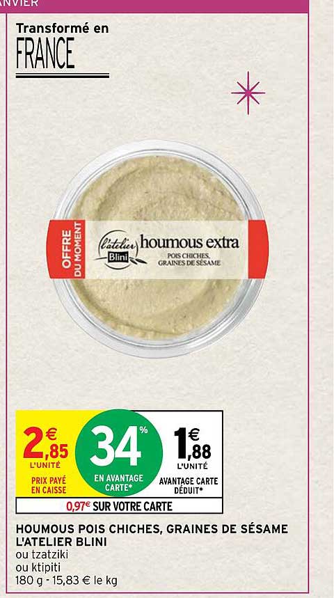 houmous pois chiches, graines de sésame l'atelier blini