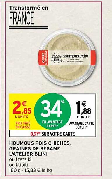Houmous Pois Chiches, Graines De Sésame L'atelier Blini