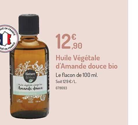 huile végétale d'amande douce bio nature&vous