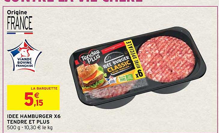 idée hamburger x6 tendre et plus