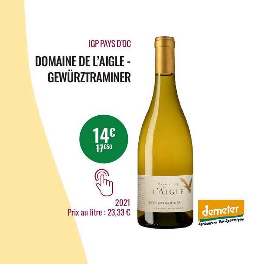 igp pays d'oc domaine de l'aigle - gewürztraminer 2021