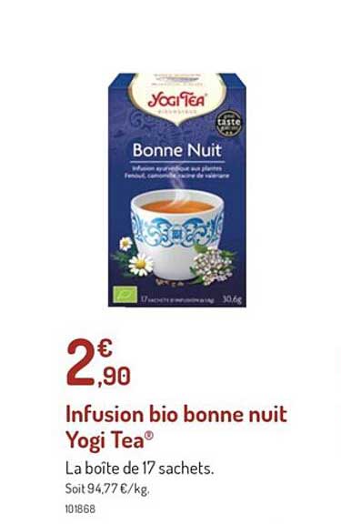 infusion bio bonne nuit yogi tea
