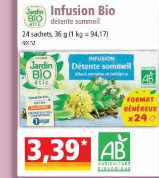 infusion bio détente sommeil jardin bio