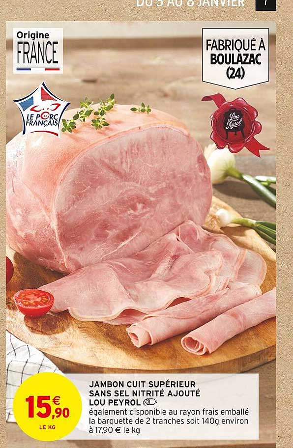 jambon cuit supérieur sans sel nitrité ajouté lou peyrol