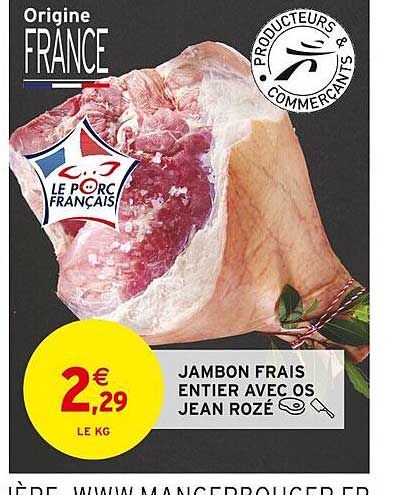 jambon frais entier avec os jean rozé