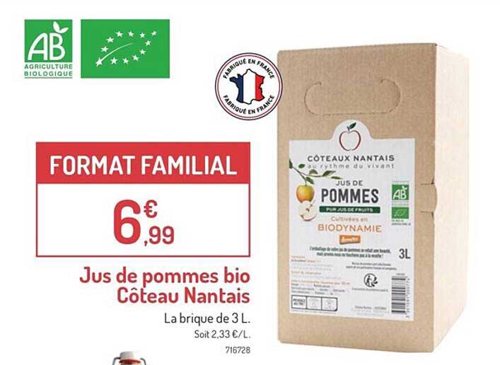 jus de pommes bio côteau nantais