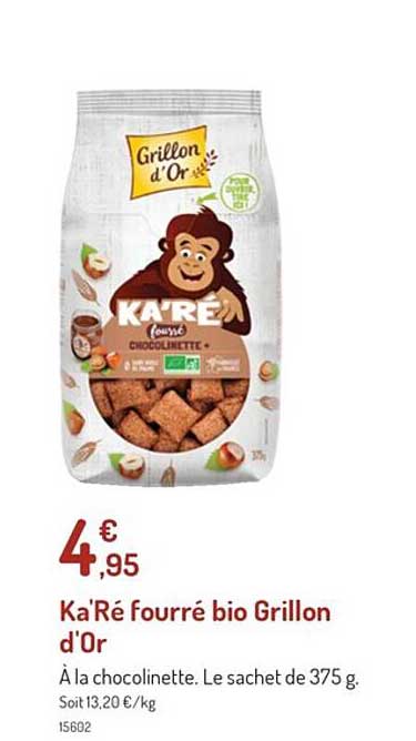 ka'ré fourré bio grillon d'or