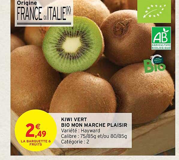 kiwi vert bio mon marché plaisir
