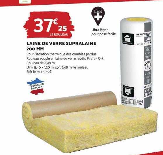 Laine De Verre Supralaine 200 Mm