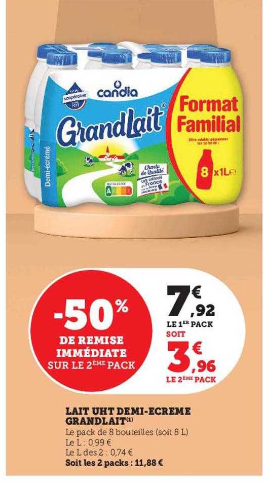 lait uht demi-écrémé grandLait