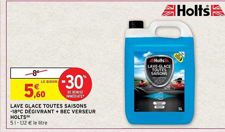 lave glace toutes saisons -18°c dégivrant + bec verseur holts