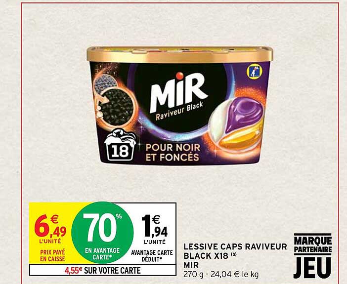 lessive caps raviveur black x18 mir