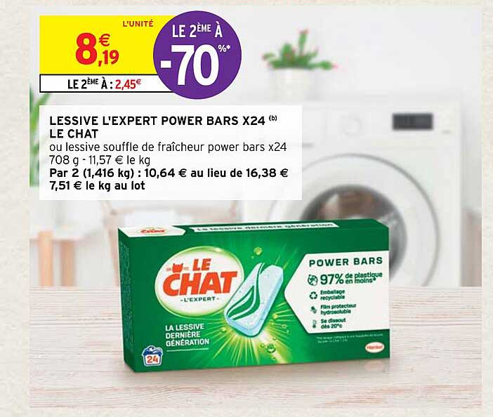 lessive l'expert power bars x24 le chat