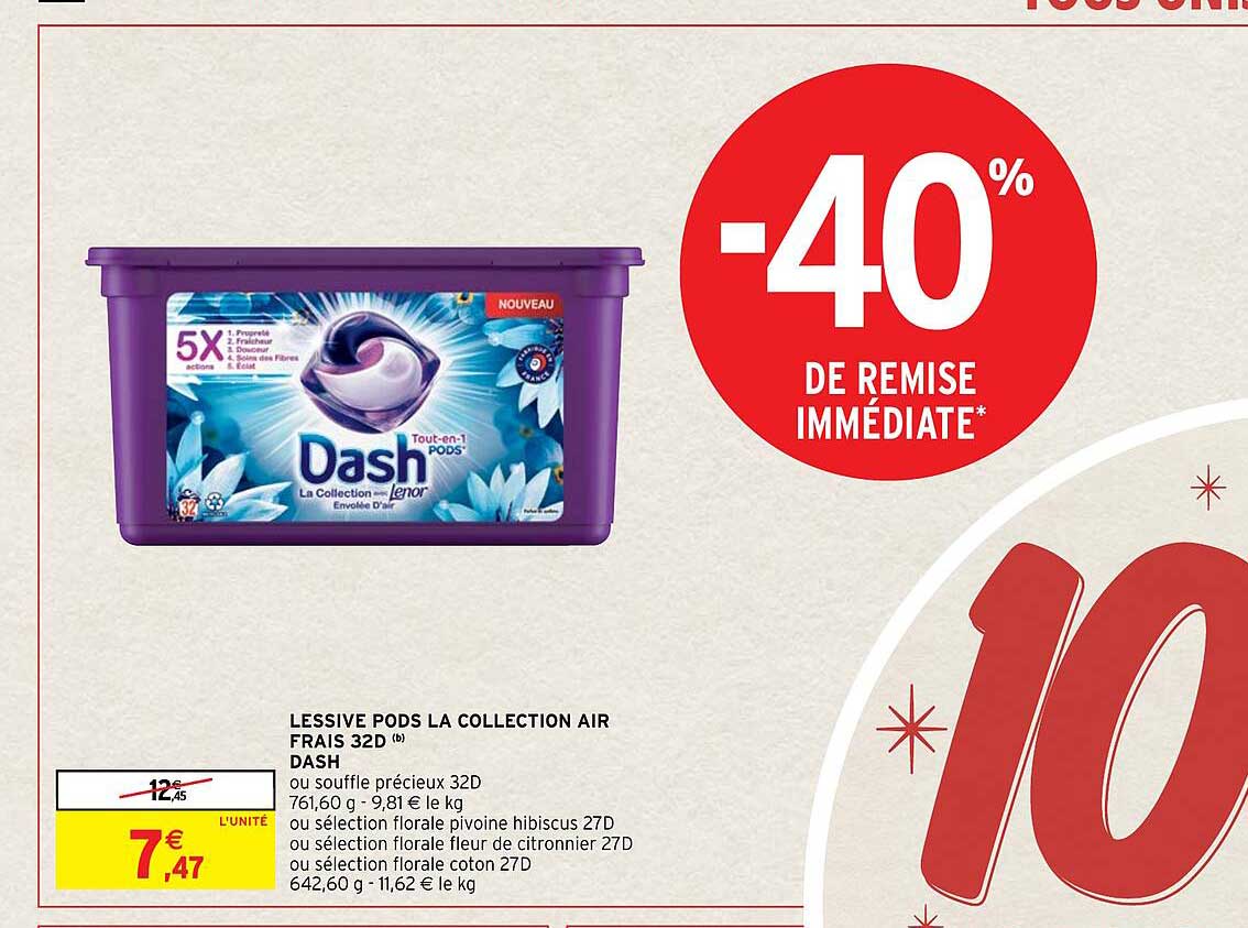 lessive pods la collection air frais 32d dash