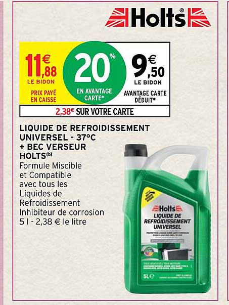 liquide de refroidissement universel -37°c + bec verseur holts