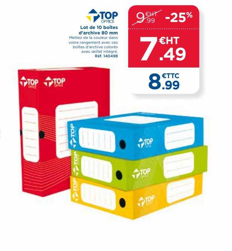lot de 10 boîtes d'archive 80 mm