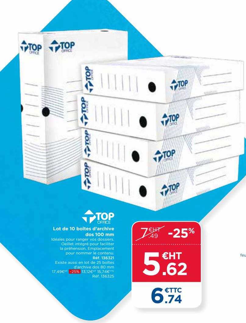 lot de 10 boîtes d'archive dos 100 mm